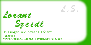 lorant szeidl business card