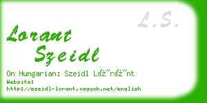 lorant szeidl business card